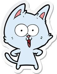 sticker of a funny cartoon cat