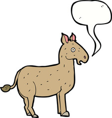 cartoon mule with speech bubble