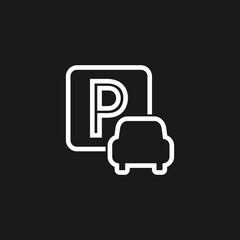 Fototapeta Parking icon isolated on black background. obraz