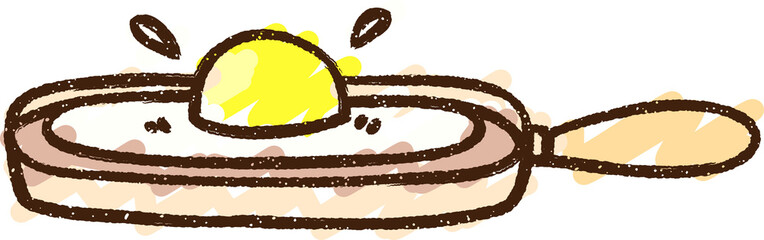 Frying Egg Chalk Drawing