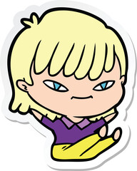 sticker of a cartoon woman