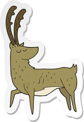 sticker of a cartoon manly stag