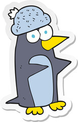 sticker of a cartoon penguin
