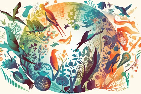 International Day For Biological Diversity Abstract Illustration Generative Ai