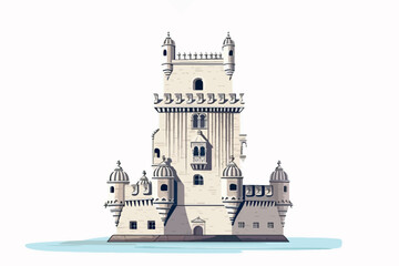 Fototapeta Belem tower in lisbon portugal vector obraz
