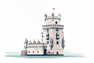 Fototapeta Belem tower in lisbon portugal vector obraz