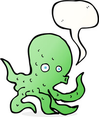 cartoon octopus with speech bubble