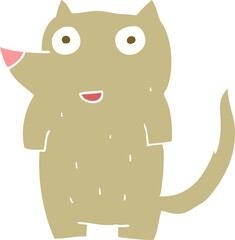 flat color illustration of a cartoon dog