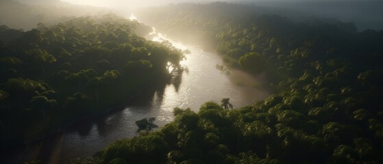 Fototapeta na wymiar The Amazon Rainforest, Green Paradise. Generative AI