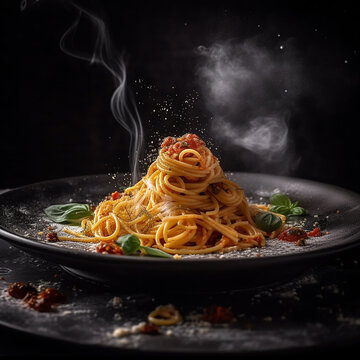 Świeży gorący włoski makaron