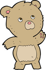 cartoon curious teddy bear