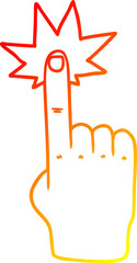 warm gradient line drawing cartoon pointing hand
