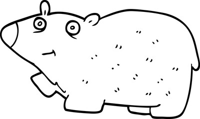 line drawing cartoon happy bear
