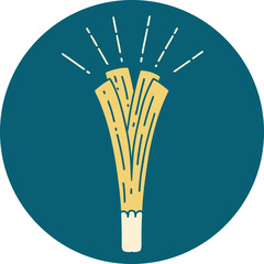 icon of tattoo style leek