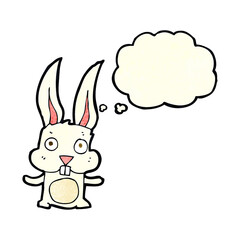 cartoon rabbit with thought bubble