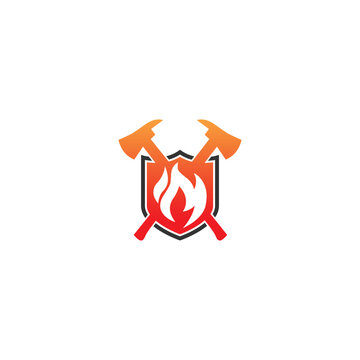 Simple shield firefighter logo design for business, icon, symbol, illustration, logo, design, vector, web, background, safety, shield, emblem, protection, firefighter, logo, design, brand, label