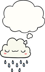 cartoon storm cloud and thought bubble