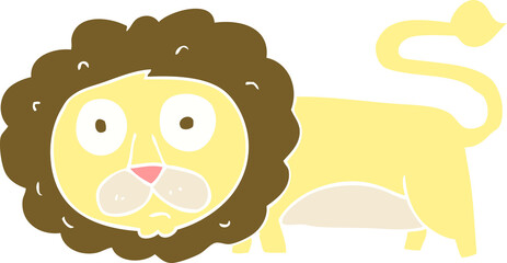flat color illustration of a cartoon lion