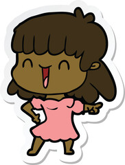 sticker of a cartoon woman