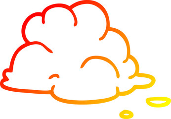 warm gradient line drawing cartoon fluffy white clouds