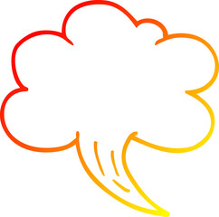 warm gradient line drawing cartoon whooshing cloud