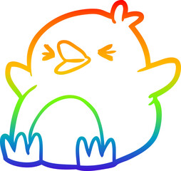 rainbow gradient line drawing Cartoon penguin