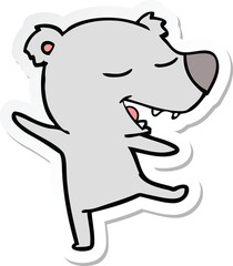 sticker of a cartoon bear