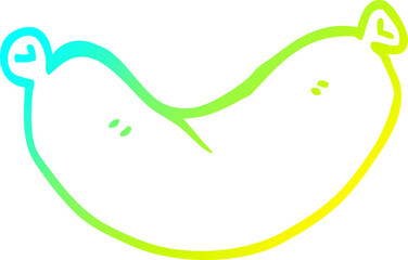 cold gradient line drawing cartoon sausage