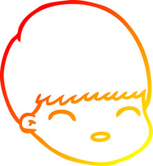 warm gradient line drawing cartoon male face