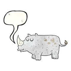 speech bubble textured cartoon rhino