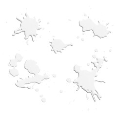 Abstract artistic illustration of a grungy and creative white splat and spatter shape. The fluid texture  reminds of milk, yogurt, lotion, or any other liquid drop, drip, or flow