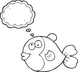 thought bubble cartoon fish