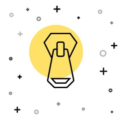 Black line Zipper icon isolated on white background. Random dynamic shapes. Vector