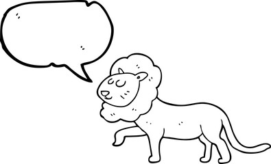 speech bubble cartoon lion