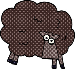 Obraz premium cartoon doodle black sheep