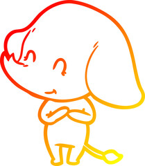 warm gradient line drawing cartoon illustration