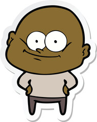 Fototapeta premium sticker of a cartoon bald man staring