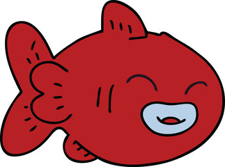 quirky hand drawn cartoon fish