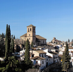 Fototapeta na wymiar Nuestro Salvador church in the Albaicín neighbourhood, Granada. 