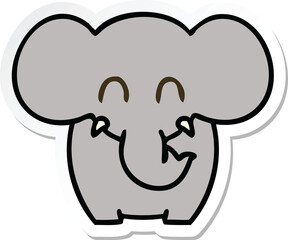 sticker of a quirky hand drawn cartoon elephant