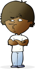cartoon suspicious man