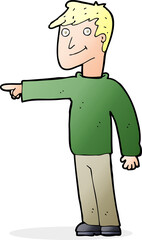 cartoon man pointing