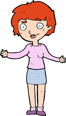 cartoon confused woman