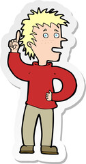 sticker of a cartoon boy with idea