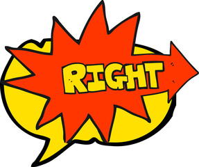 speech bubble cartoon right symbol pointing
