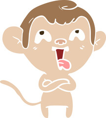 crazy flat color style cartoon monkey