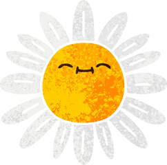 quirky retro illustration style cartoon flower