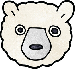 cartoon doodle polar bear face