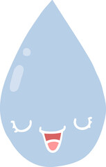 flat color style cartoon raindrop