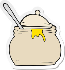 sticker of a cartoon mustard pot